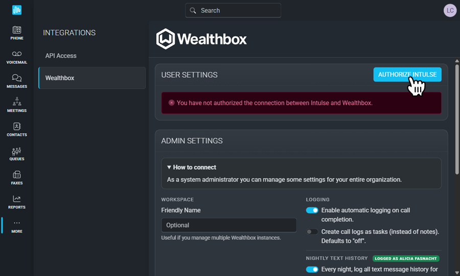 Authorize Intulse